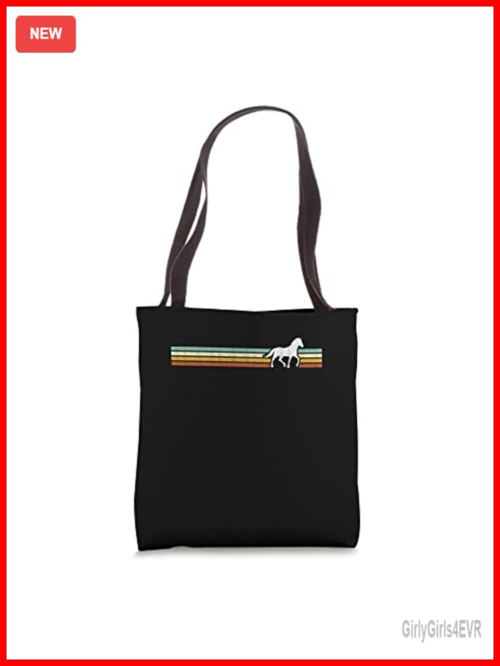Vintage Horses Equestrian Tote Bag Cotton Polyester Canvas 16 Inch